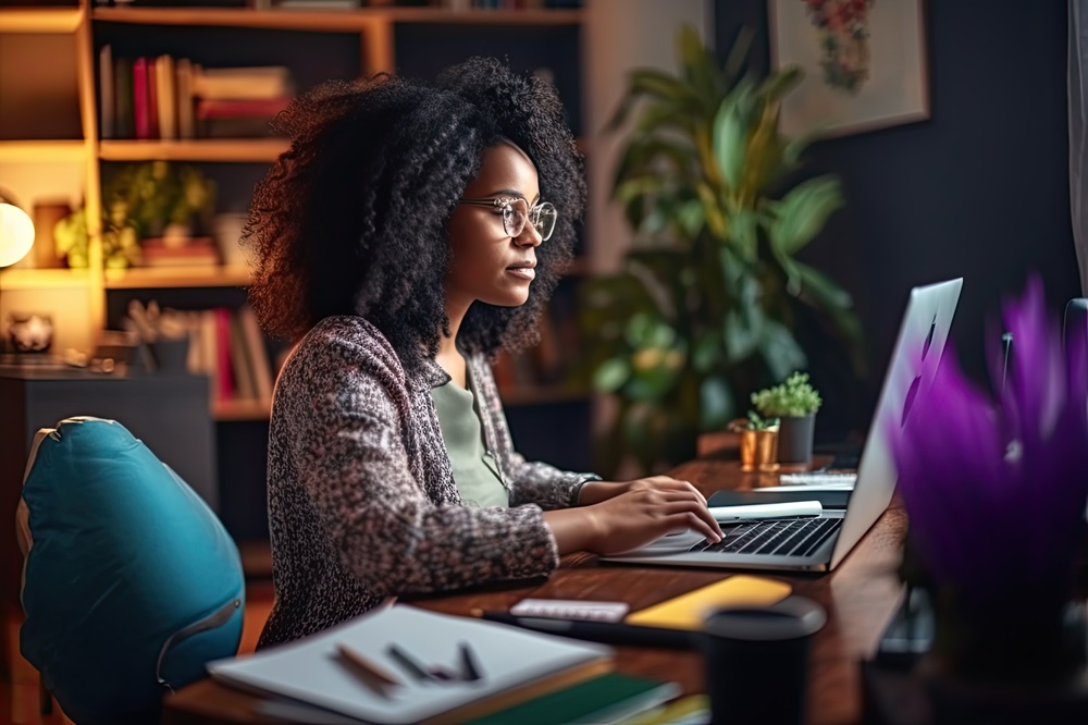 Businesswoman with computer 